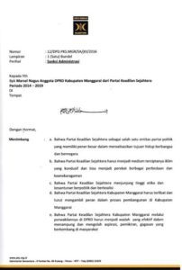Foto:Salinan lengkap surat DPD PKS Manggarai