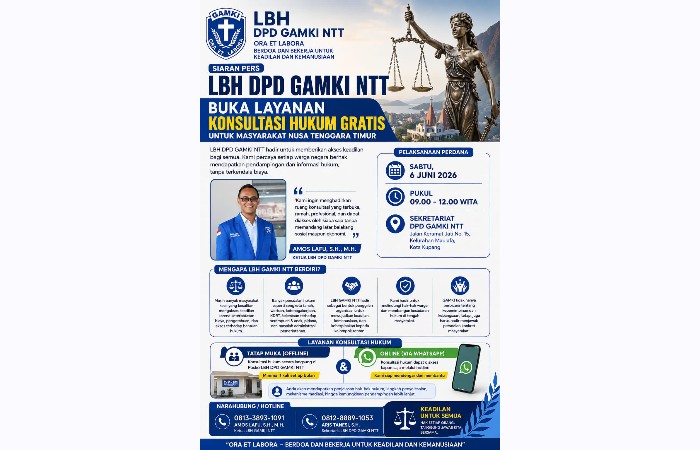 LBH GAMKI NTT Buka Layanan Konsultasi Hukum Gratis untuk Masyarakat
